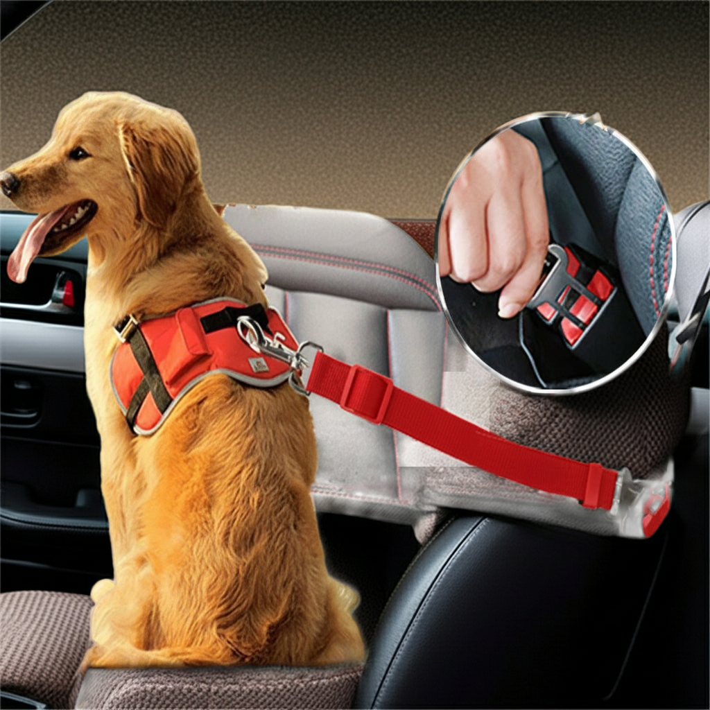 Adjustable Pet Car Seat Belt — Safety Harness Clip for Dogs & Cats